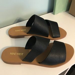 Black flat sandals